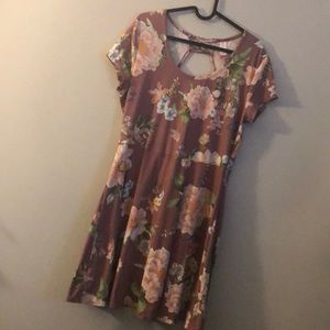 Mauve Floral Dress
